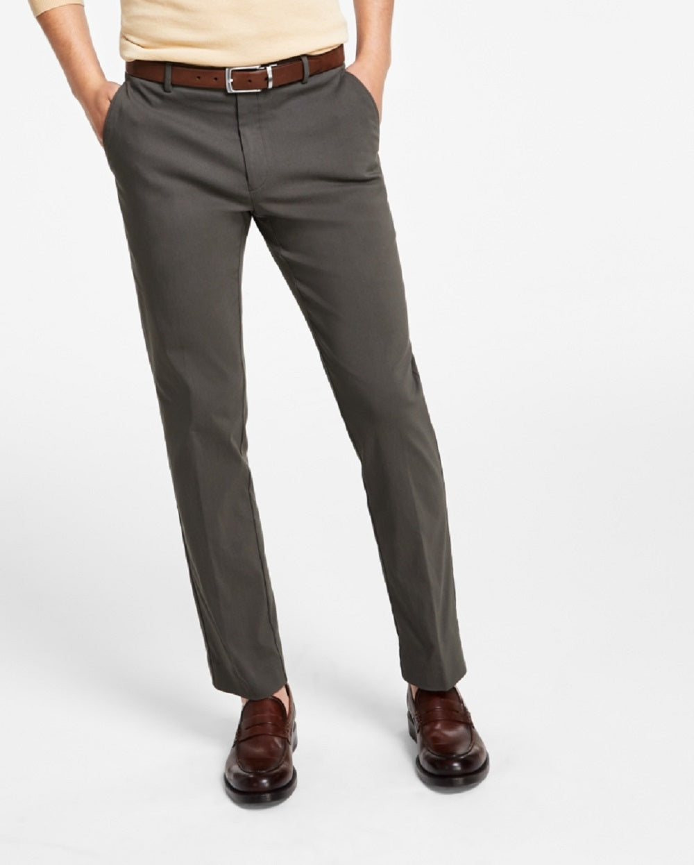 Tommy Hilfiger Men's Modern Fit Th Flex Stretch Comfort Solid Performance Pants Green Size 34X30