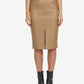 Laundry By Shelli Segal Women's Faux Leather Midi Skirt Brown Size Medium