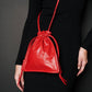 Lemiz - Women's Mini Bowie Drawstring Crossbody Leather Bag