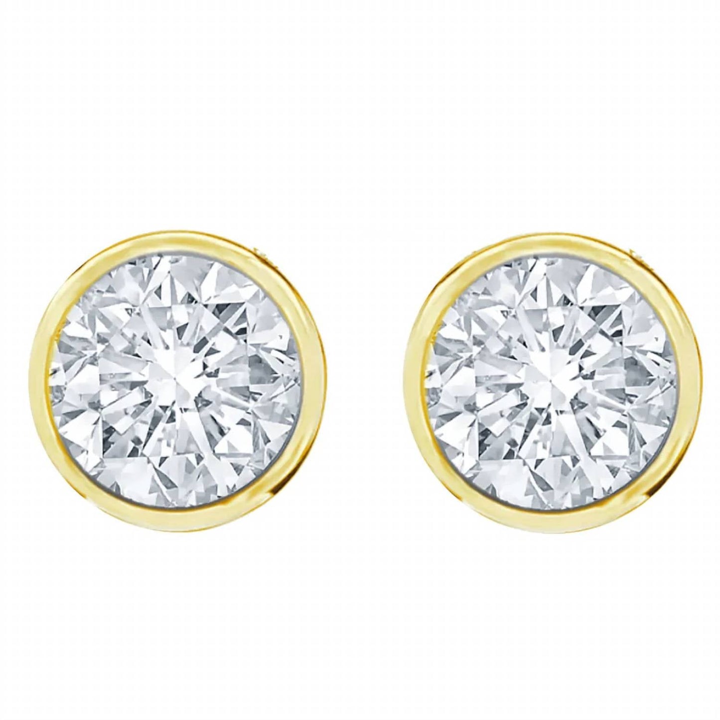 Diana M Jewels - 0.50 Cts Bezel Diamond Stud Earrings