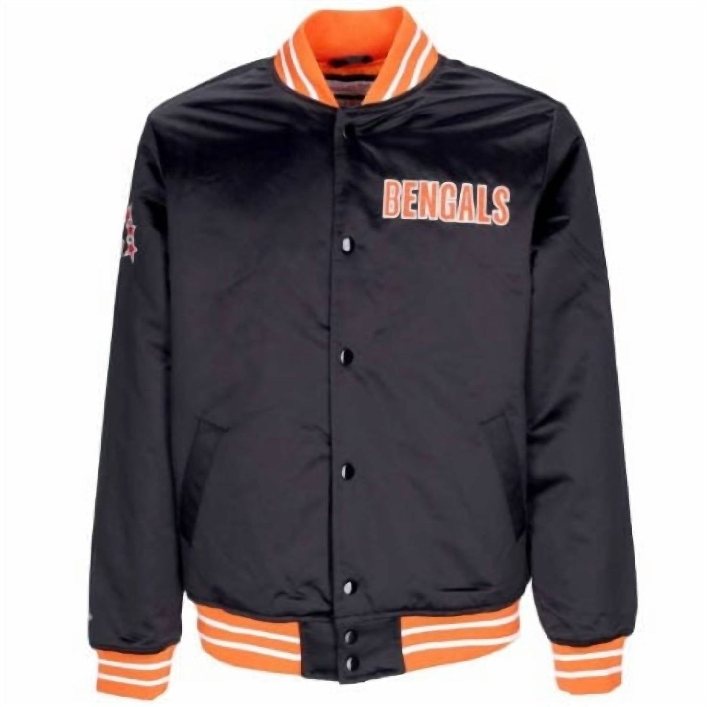 Mitchell & Ness - यूनिसेक्स एनएफएल सिनसिनाटी बेंगल्स हैवीवेट जैकेट