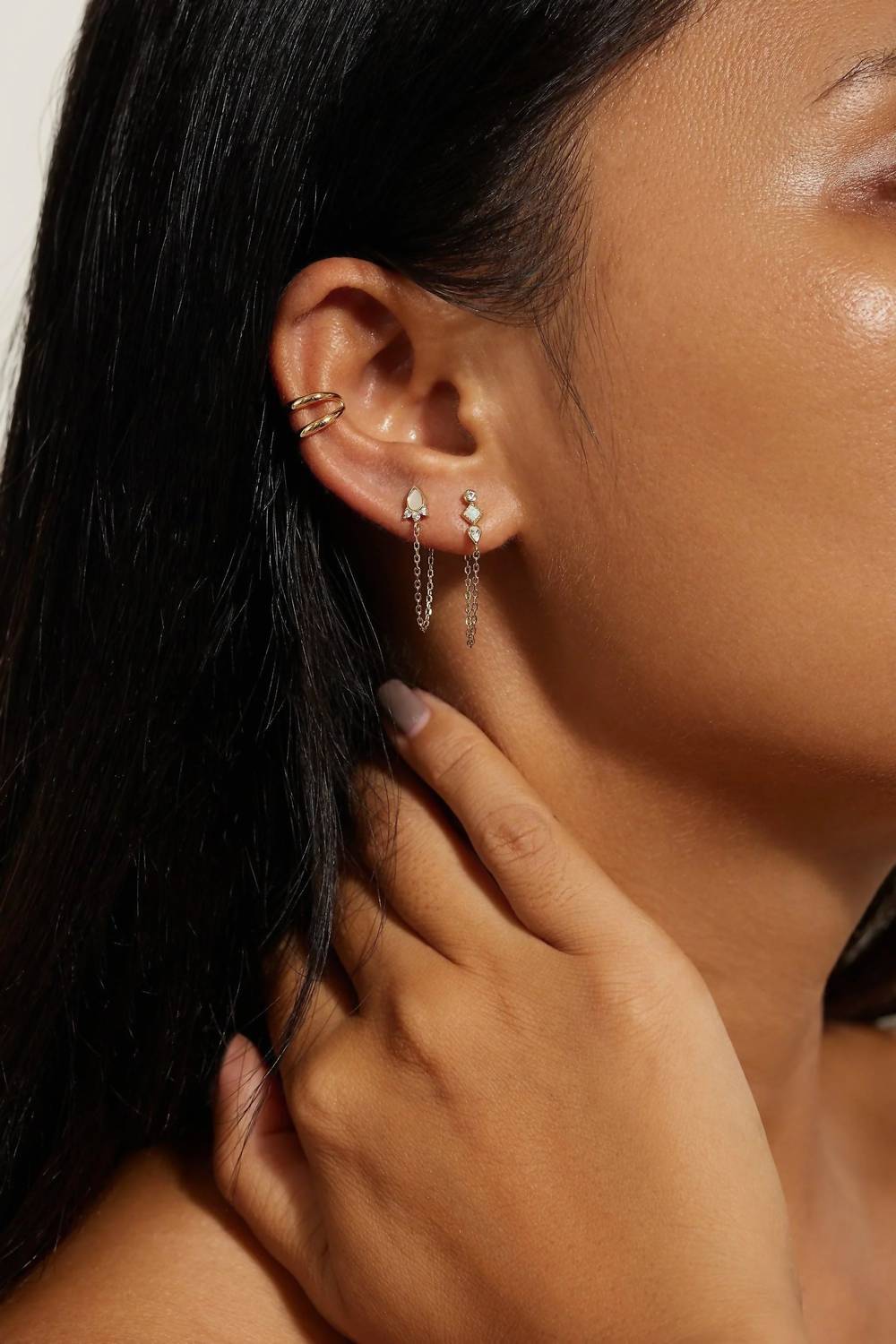 Eklexic - Women's Double Cuff Earrings