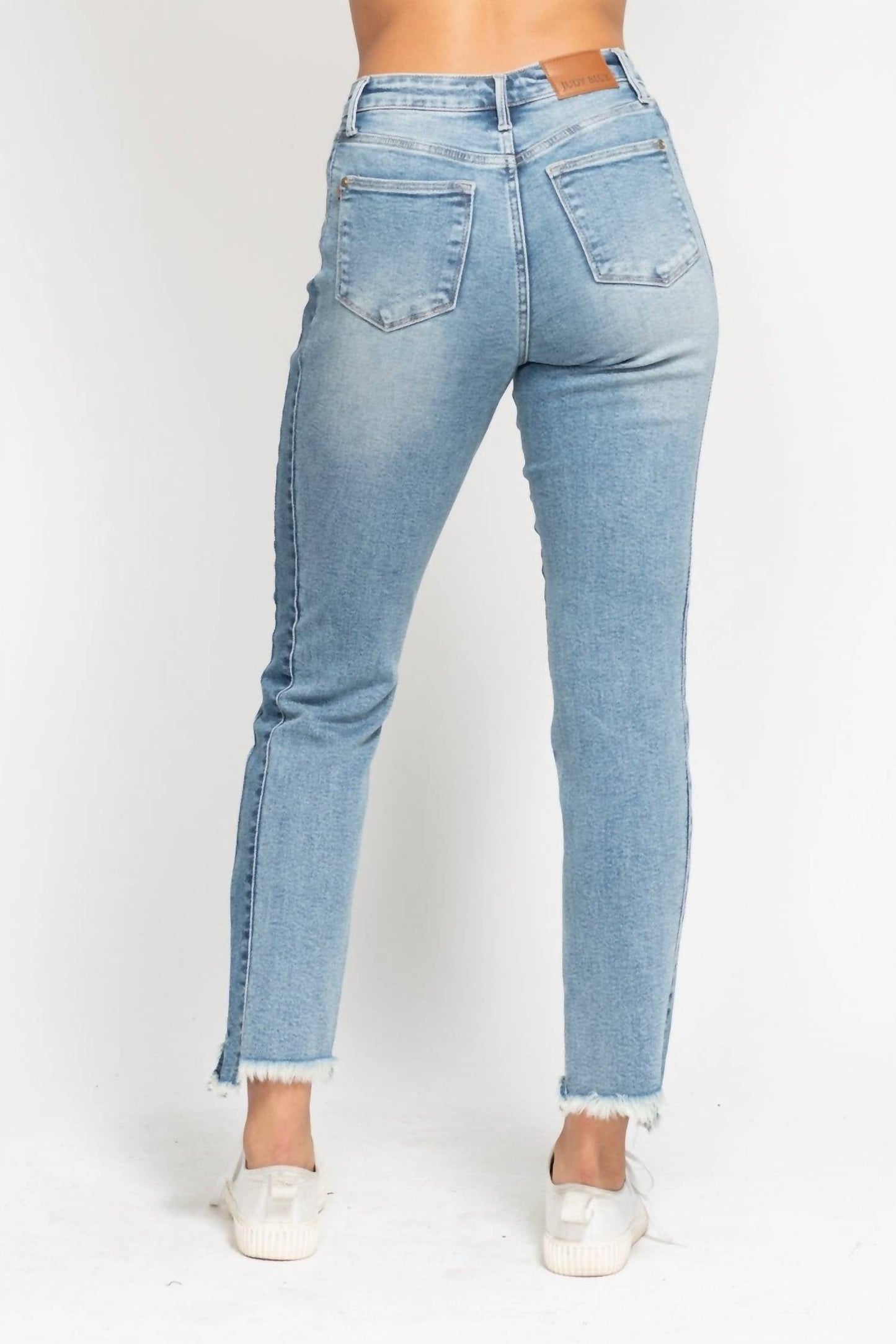 Judy Blue - Side Panel Detail With Fray Hem Slim Jean