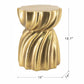 14x14x18.7 Gold Magnesium Accent Stool with Sculptural Swirl Design