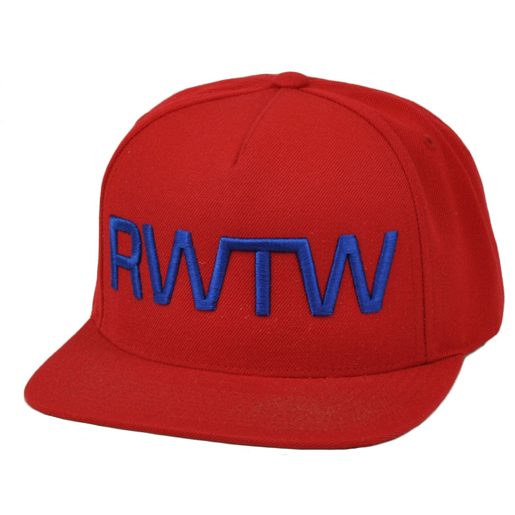 RWTW Logo Roll With The Winners Snapback Flat Bill Red Blue Hat Cap Brand Flag