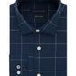 Tommy Hilfiger Men's Slim Fit Non Iron Thflex Stretch Windowpane Check Dress Shirt Blue Size 16.5X32X33