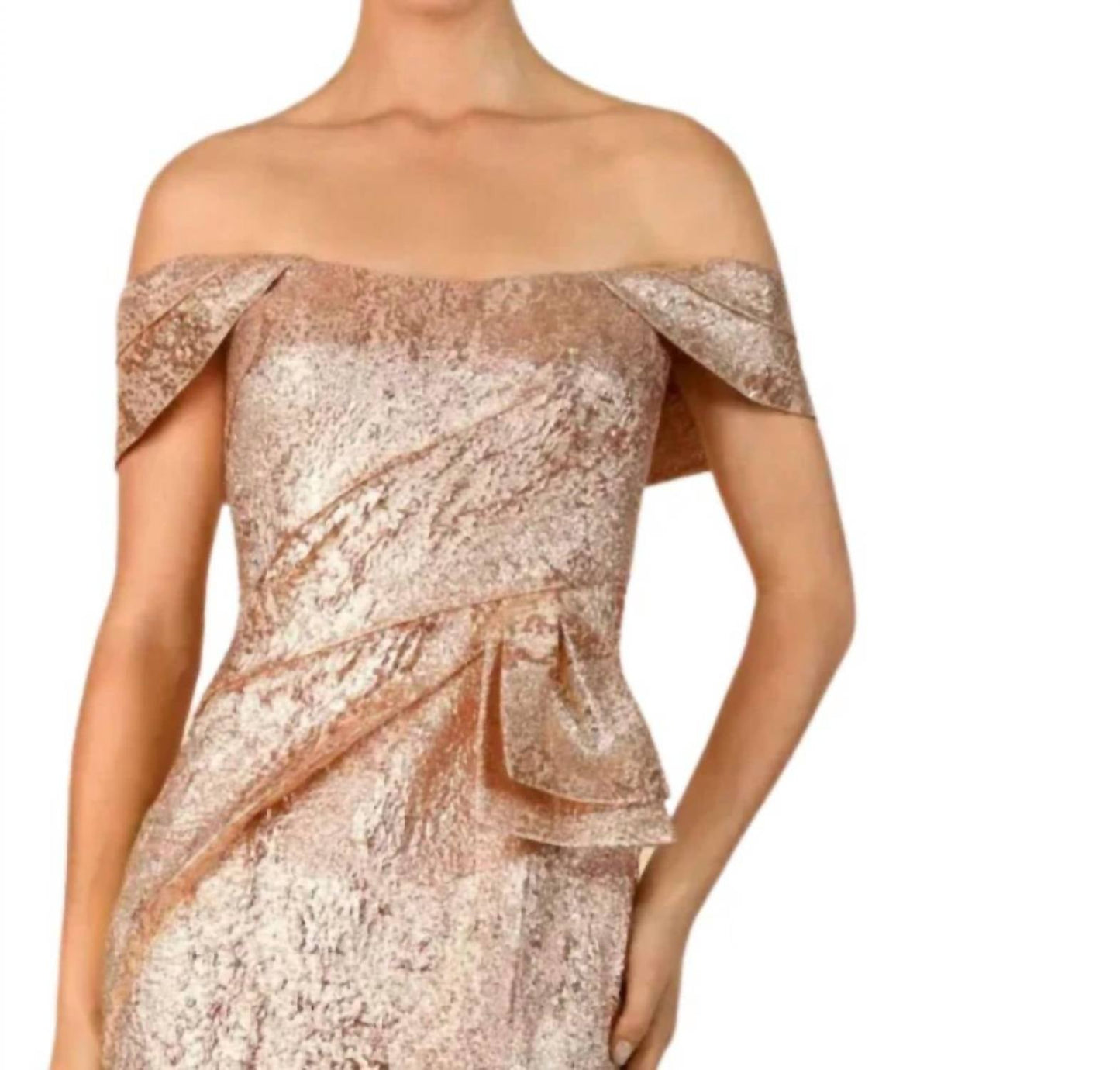 Janique - Off-shoulder Slit Gown