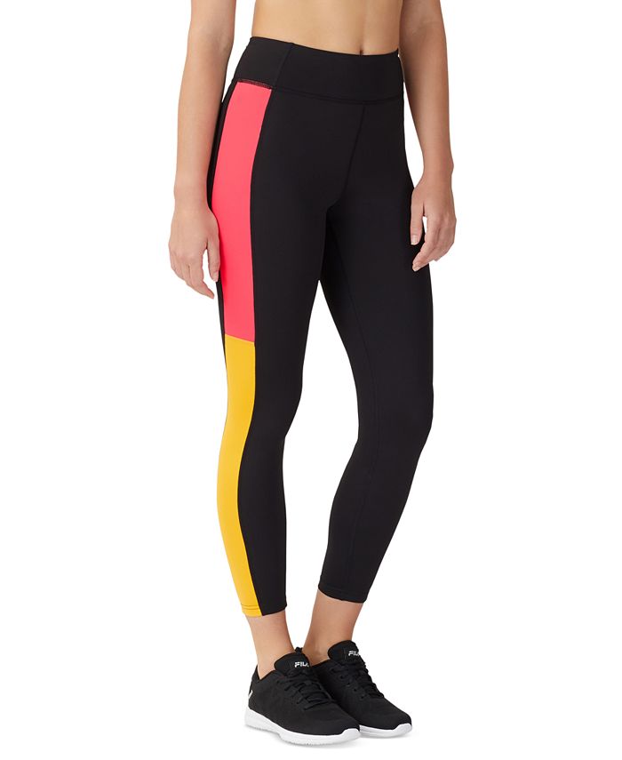 Fila Women's Valiant Colorblocked 7/8 Leggings Black Size X-Small
