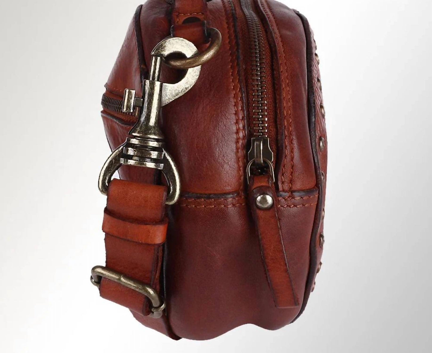 Spaghetti Western - Women's Round leather Western Canteen Bag