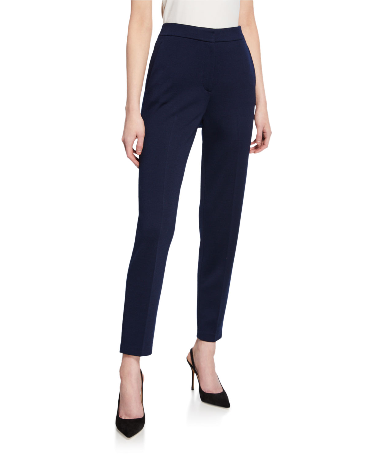 St. John Women's Wool Blend Pant Blue Size 2