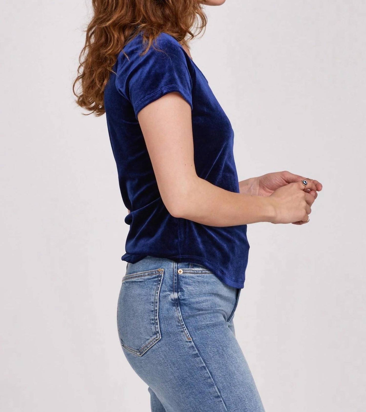 Another Love - Aimee Short Sleeve Velvet Top