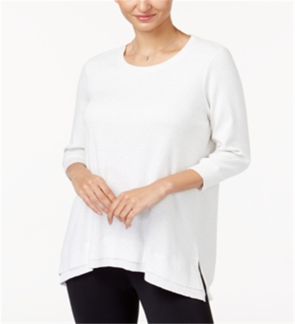 Style & Co Women's Layered Hem Top White Size Medium