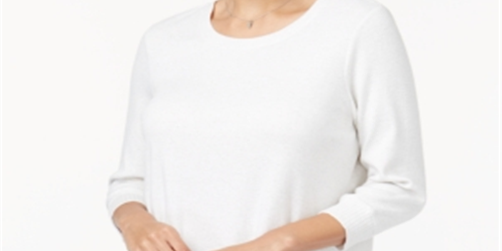 Style & Co Women's Layered Hem Top White Size Medium