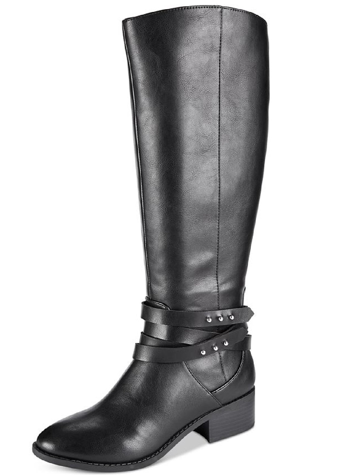 Material Girl Women's Damien Almond Toe Knee High Fashion Boots Black Size 7 M