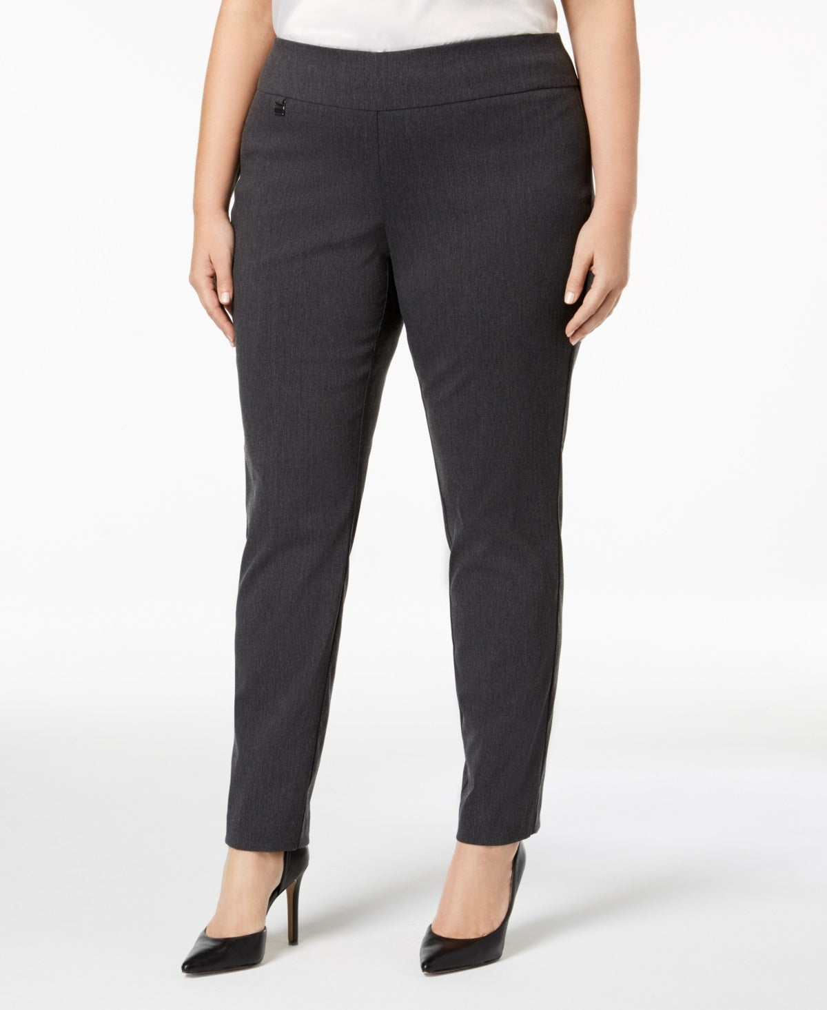 Alfani Women's Tummy Control Pull On Skinny Pants Gray Size 18W