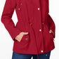 Charter Club Women's Water Resistant Hooded Anorak Jacket Red Size Petite Small