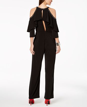 Thalia Sodi Women's Cold Shoulder Jumpsuit Black Size X-Large