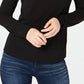 INC International Concepts Women's Triple Ring Pullover Blouse Black Size Small