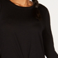 Ideology Women's Knot Front Long Sleeves Super Soft Top Black Size X-Large