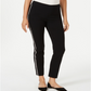 JM Collection Women's Side Striped Tummy Control Pants Black Size Petite
