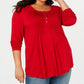 Style & Co Women's Pintuck Top Red Size 2X