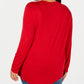 Style & Co Women's Pintuck Top Red Size 2X