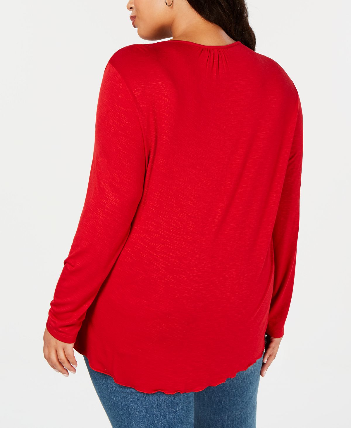 Style & Co Women's Pintuck Top Red Size 2X