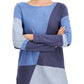 INC International Concepts Women's Colorblocked Sweater Blue Size Petite XL