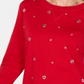 Karen Scott Women's Embellished Sweatshirt Red Size Large