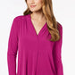 Charter Club Women's Dark Pink V-Neck Top Size Extra Small
