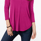 Charter Club Women's Dark Pink V-Neck Top Size Extra Small