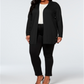 JM Collection Women's Grommet Lace Up Cardigan Black Size 2X