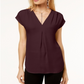 INC International Concepts Women's Inverted Pleat Pullover Blouse Wine Size XX-Large