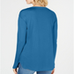 INC International Concepts Women's Split Neck Top Blue Size Petite X-Large