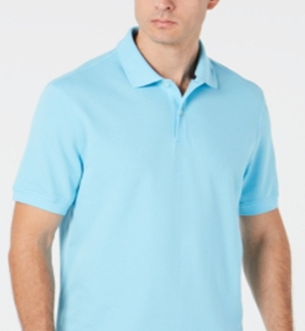 Club Room Men's Polo Classic Fit Stretch Shirt Blue Size Large