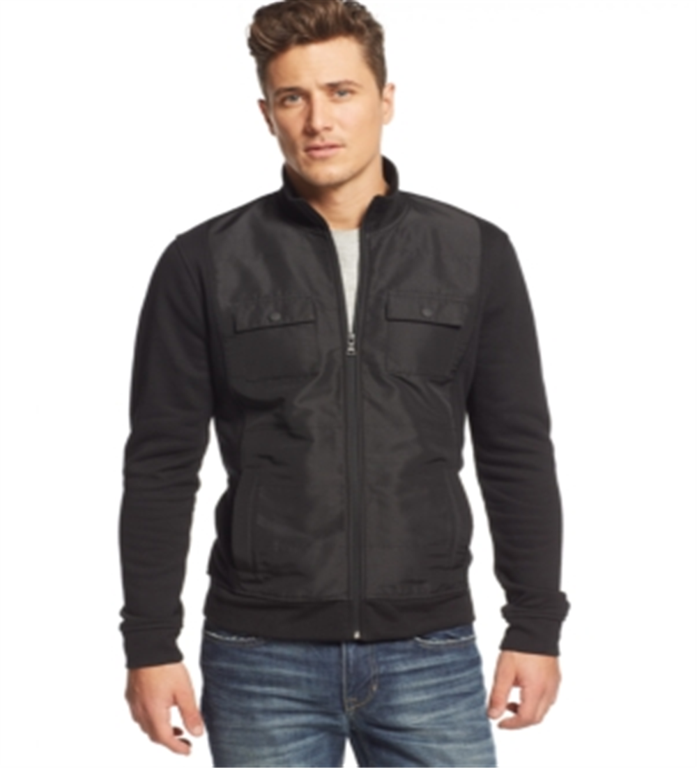 Alfani Men's Reyes Mixed Media Jacket Black Size X-Large