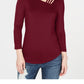 INC International Concepts Women's Cutout Detail Top Red Size Large