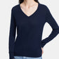 Charter Club Women's Pure Cashmere V Neck Sweater Navy Size X-Small