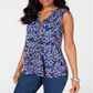 Charter Club Women's Dolman Sleeve Paisley Print Top Blue Size X-Large