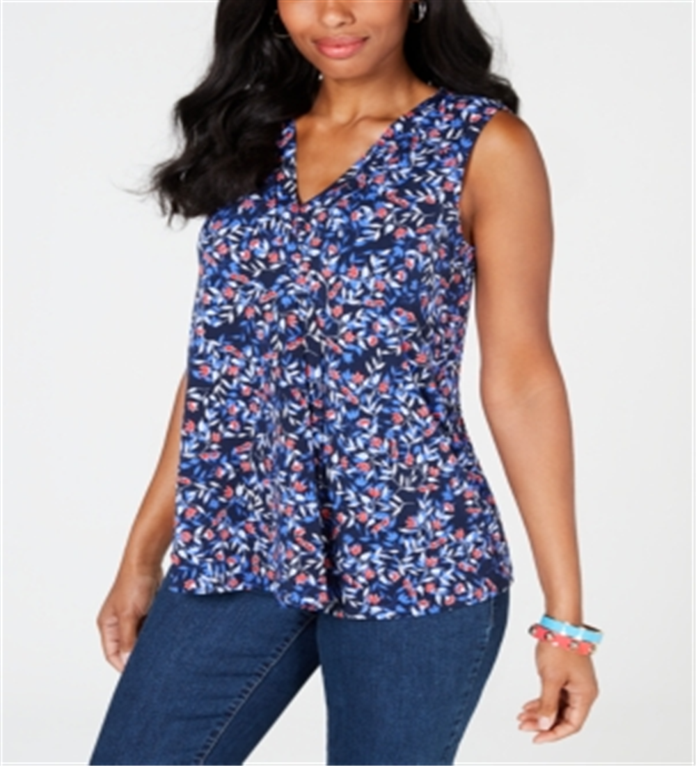 Charter Club Women's Dolman Sleeve Paisley Print Top Blue Size X-Large