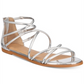 Material Girl Women's Westley Mirrored Strappy Flat Sandals Gray Size 9 M