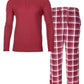 Isotoner Signature Men's Sleep Thermal Top Pant Set Red Size Medium