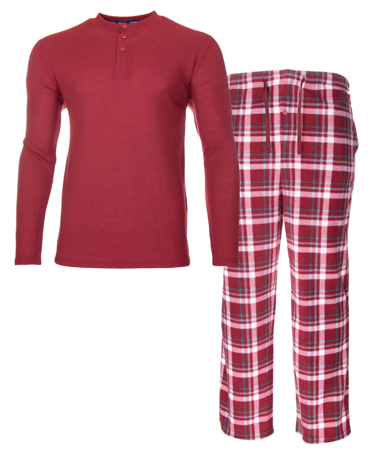 Isotoner Signature Men's Sleep Thermal Top Pant Set Red Size X-Large