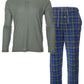 Isotoner Signature Men's Sleep Thermal Top Pant Set Blue Size Large