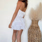 Olivaceous - Crena Asymmetrical Smocked Ruffle Mini Dress