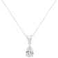 IGI certified 10K White Gold 1/2 cttw Diamond Pear Pendant Necklace (I-J, I1)