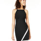 BCX Junior's Sheath Asymmetrical Hem Bling Dress Black Size Small