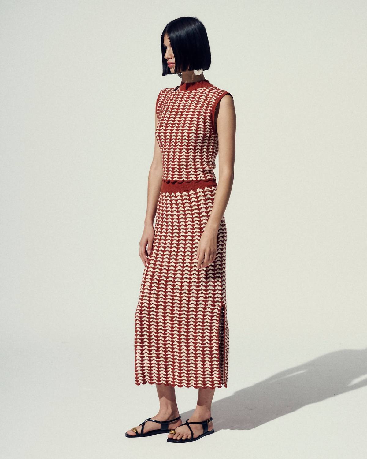 Escvdo - Motupe Crochet Midi Skirt