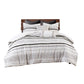 Cotton Printed Comforter Set with Trims Black/White Full/Queen
