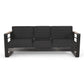 Giovanna 3 Seater Sofa With Aluminum Frame And Water Repellence Cushions - Black